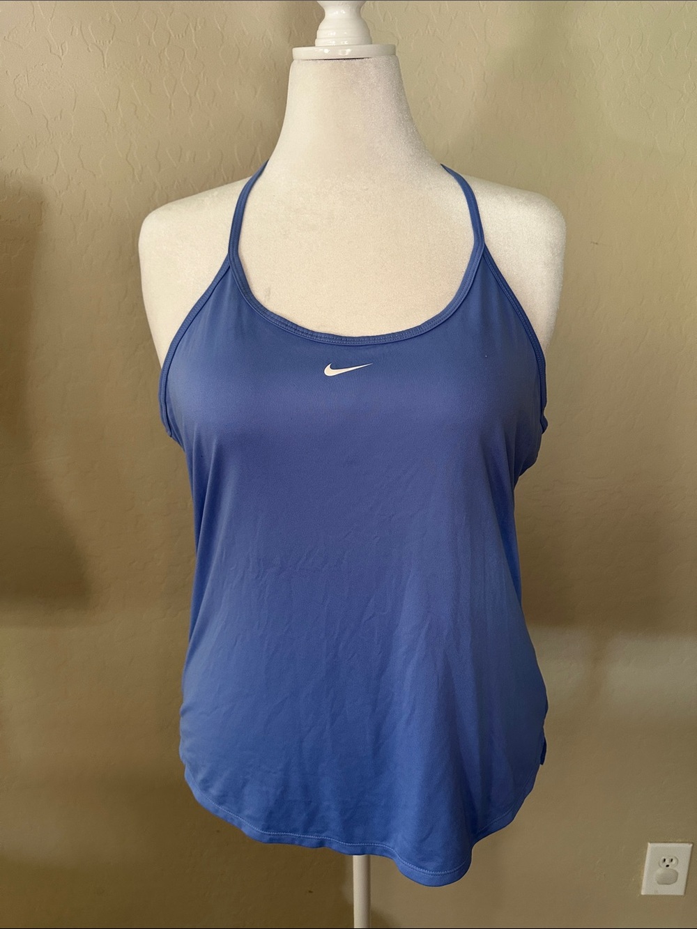Nike Periwinkle Racerback Workout Tank with White Swoosh
